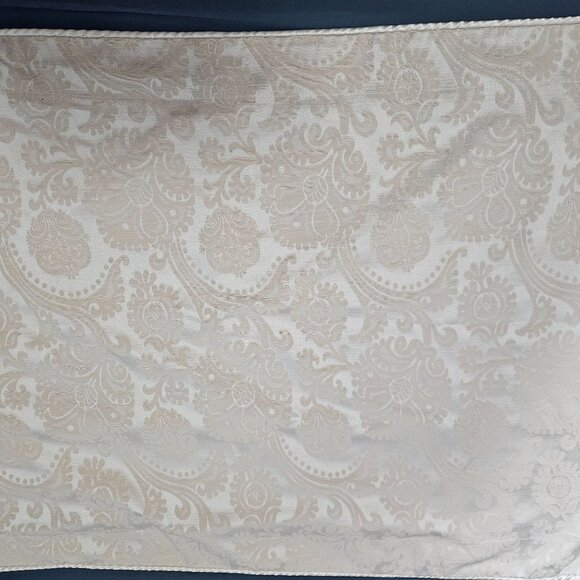 Floral Embroidered Decorative Pillow Cover Sham Case Queen Ivory Cream Set 21x33 - Picture 4 of 10